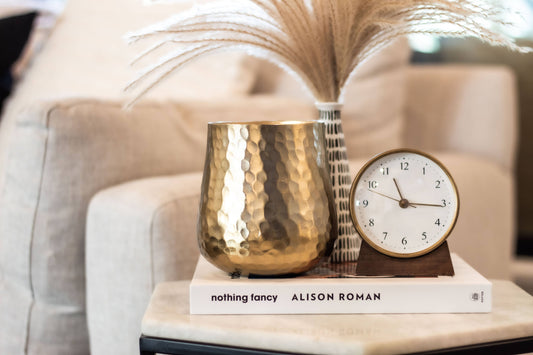 Gold Hammered Jumbo Decorative Soy Candle Unplug Soy Candles