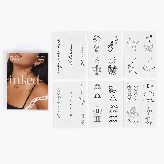 Zodiac Collection: Air Signs Temporary Tattoo Pack INKED by Dani