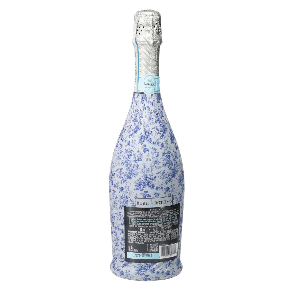Beau Bottles Grandmillennial Blue Floral - Prosecco Collection