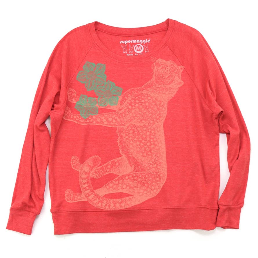 Cheetah Pia Tri Blend Pullover