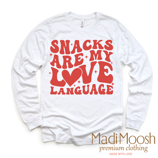 Snacks Are My Love Language Valentine's Day Shirt - Valentine's Tee Madi Moosh