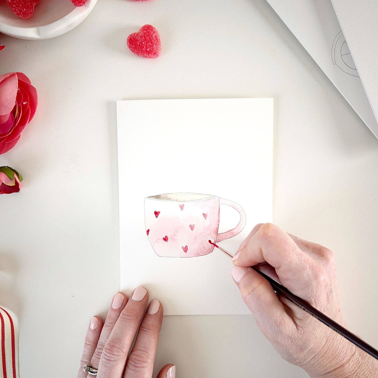 Love sweet love paintable notecard emily lex studio