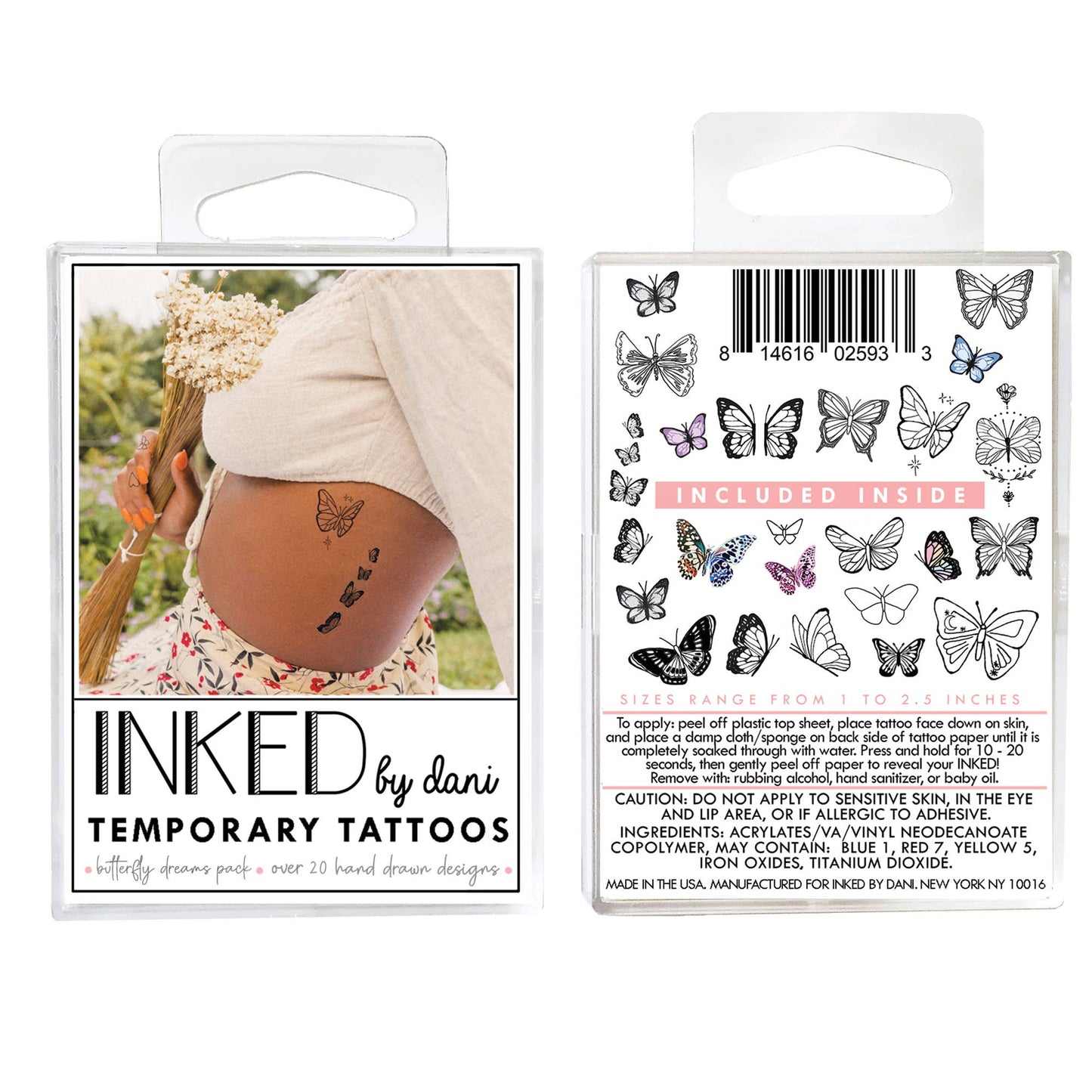 Butterfly Dreams Temporary Tattoo Pack INKED by Dani