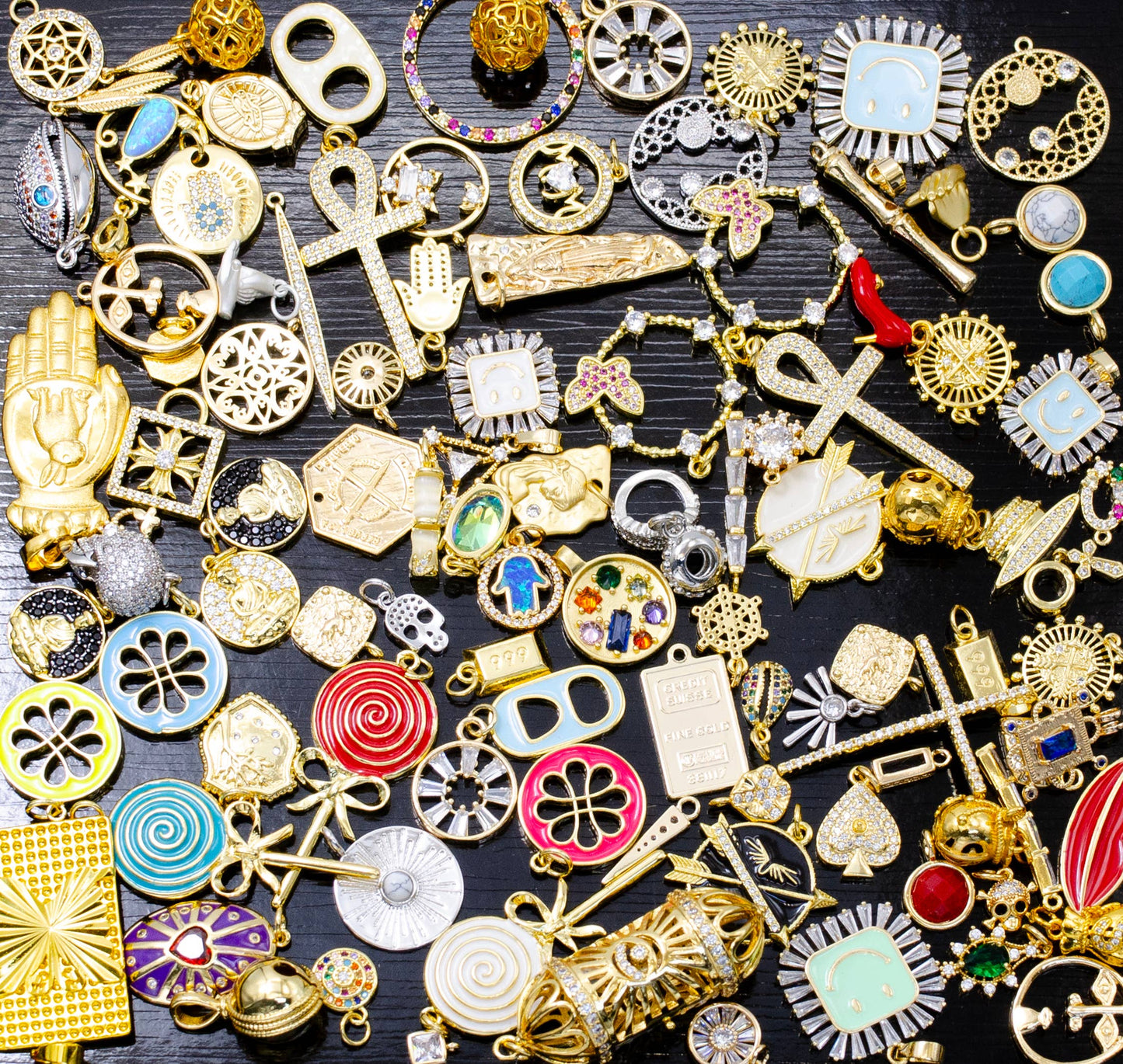 Random Bulk Gold Charm Assorted Mix Bar Charm Supply
