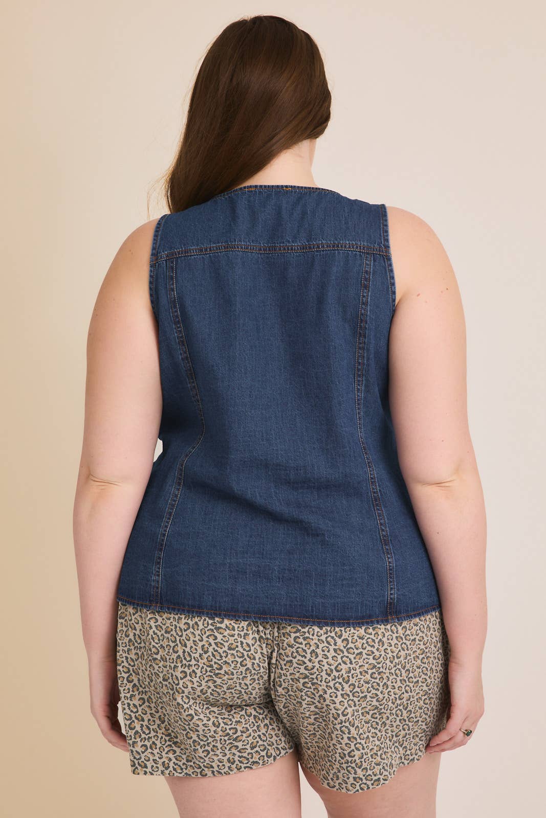 Button Down Light-Weight Denim Vest
