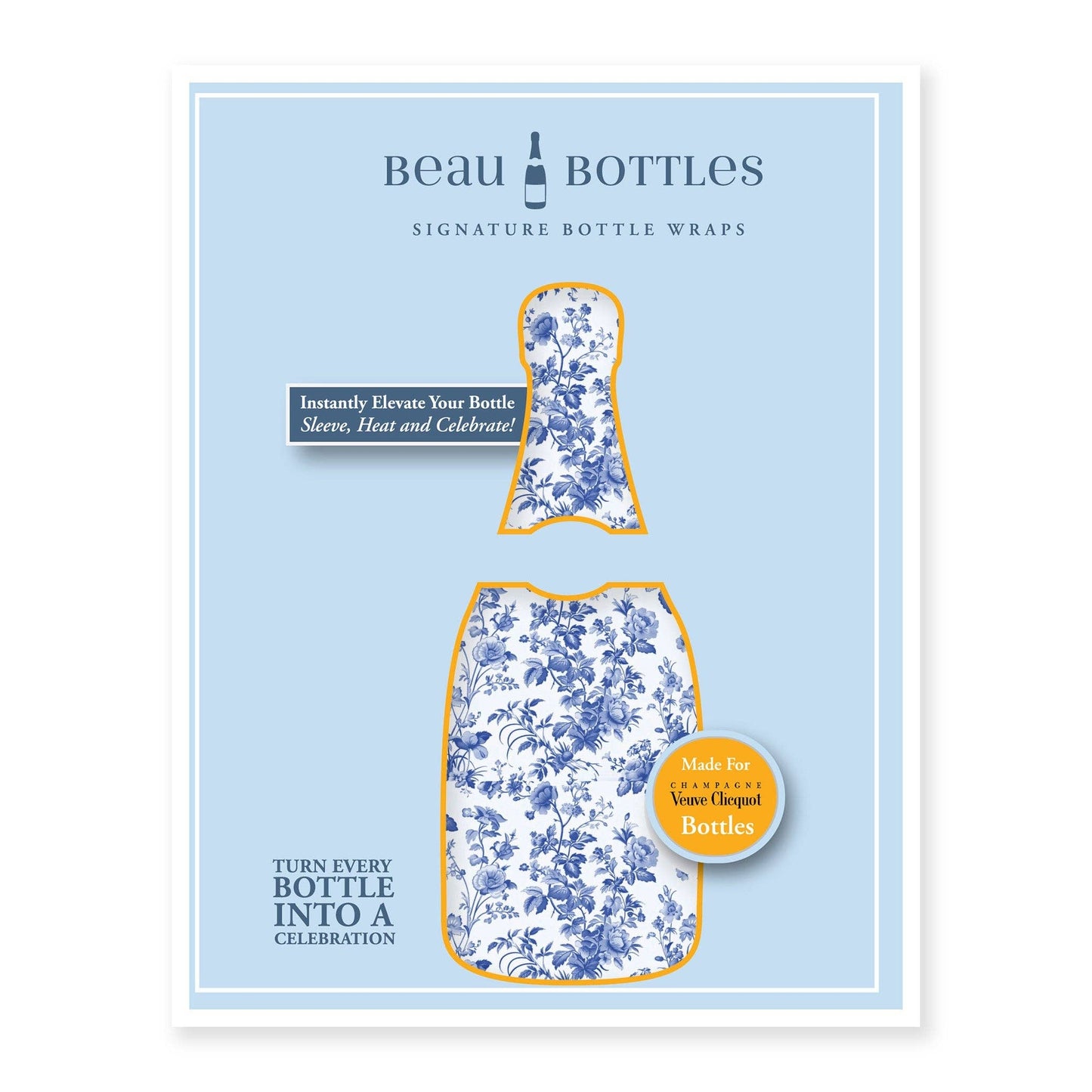 Beau Bottles Grandmillennial Blue Floral - Champagne Collection
