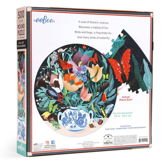 Still Life with Flowers 500 Piece Round Puzzle eeBoo