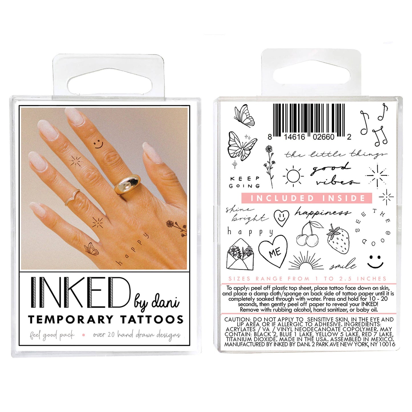 Feel Good Temporary Tattoo Pack INKED by Dani