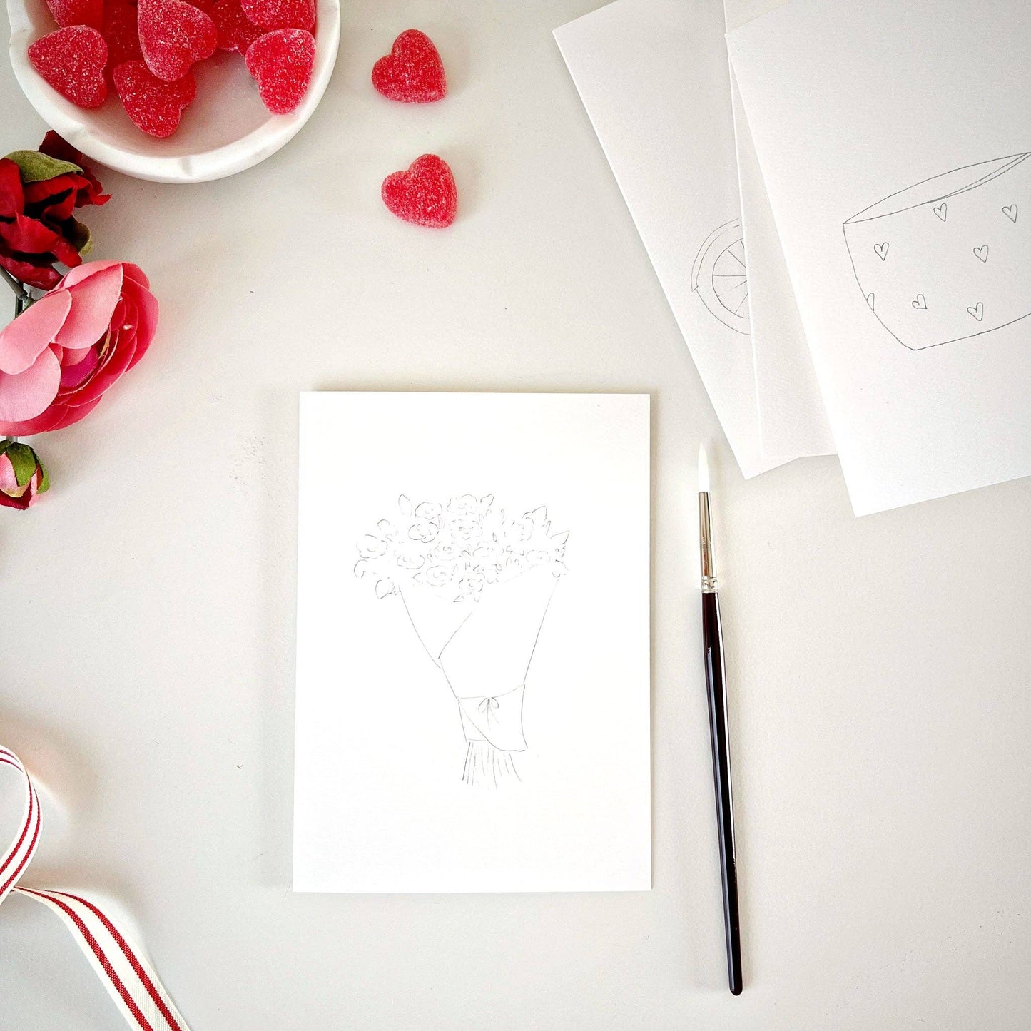 Love sweet love paintable notecard emily lex studio