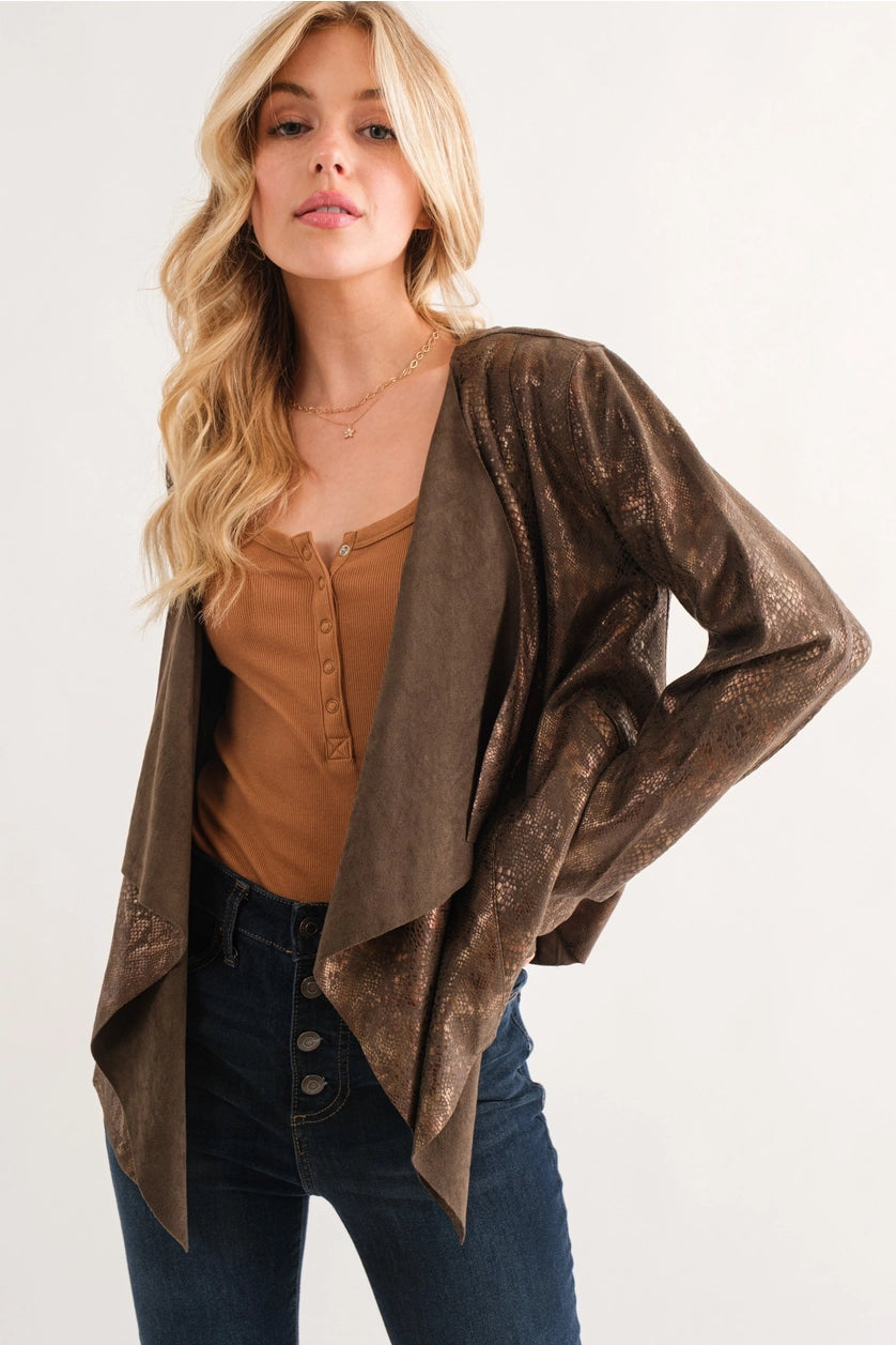 Faux Python Snake Printed Suede Jacket and the why