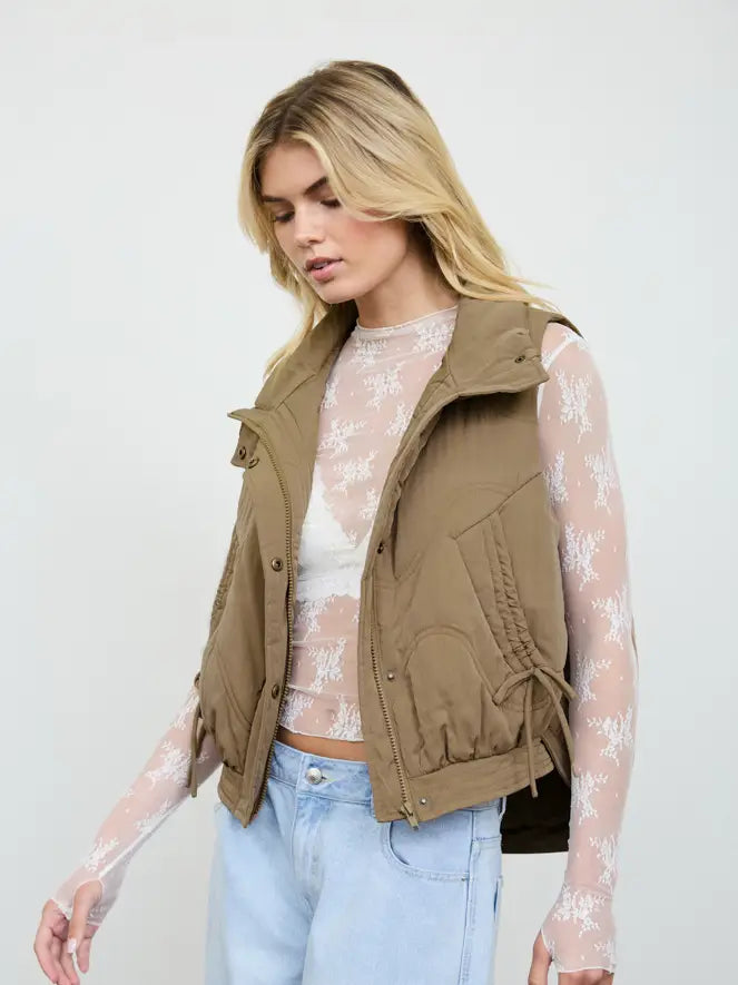Snap Front Stand Collar Vest