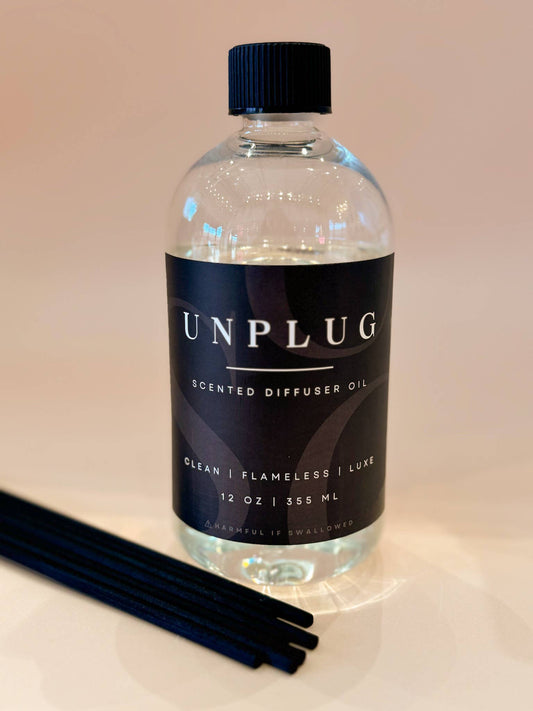 Luxe Reed Diffuser Oil + Reeds Unplug Soy Candles