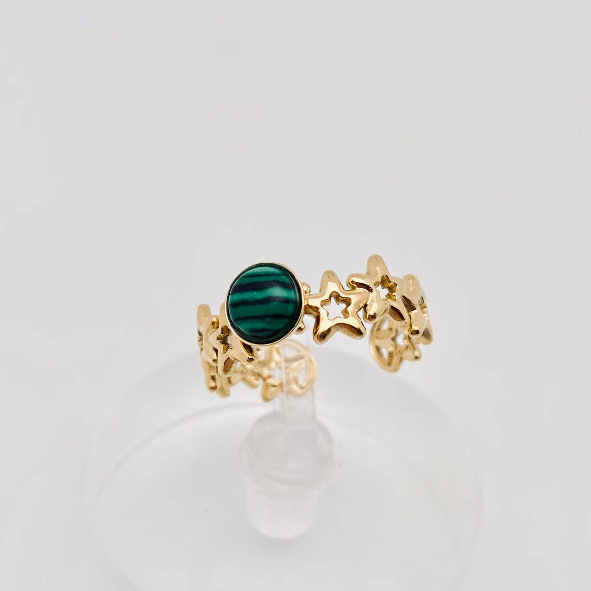 Stainless Steel Inlaid Stone Gold-plated Rings - FGS/CS