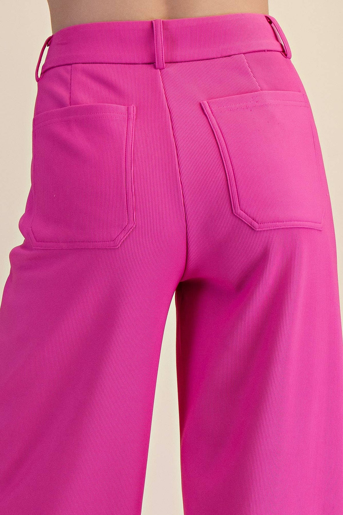 High Rise Front Pocket Stretchy Wide Pants