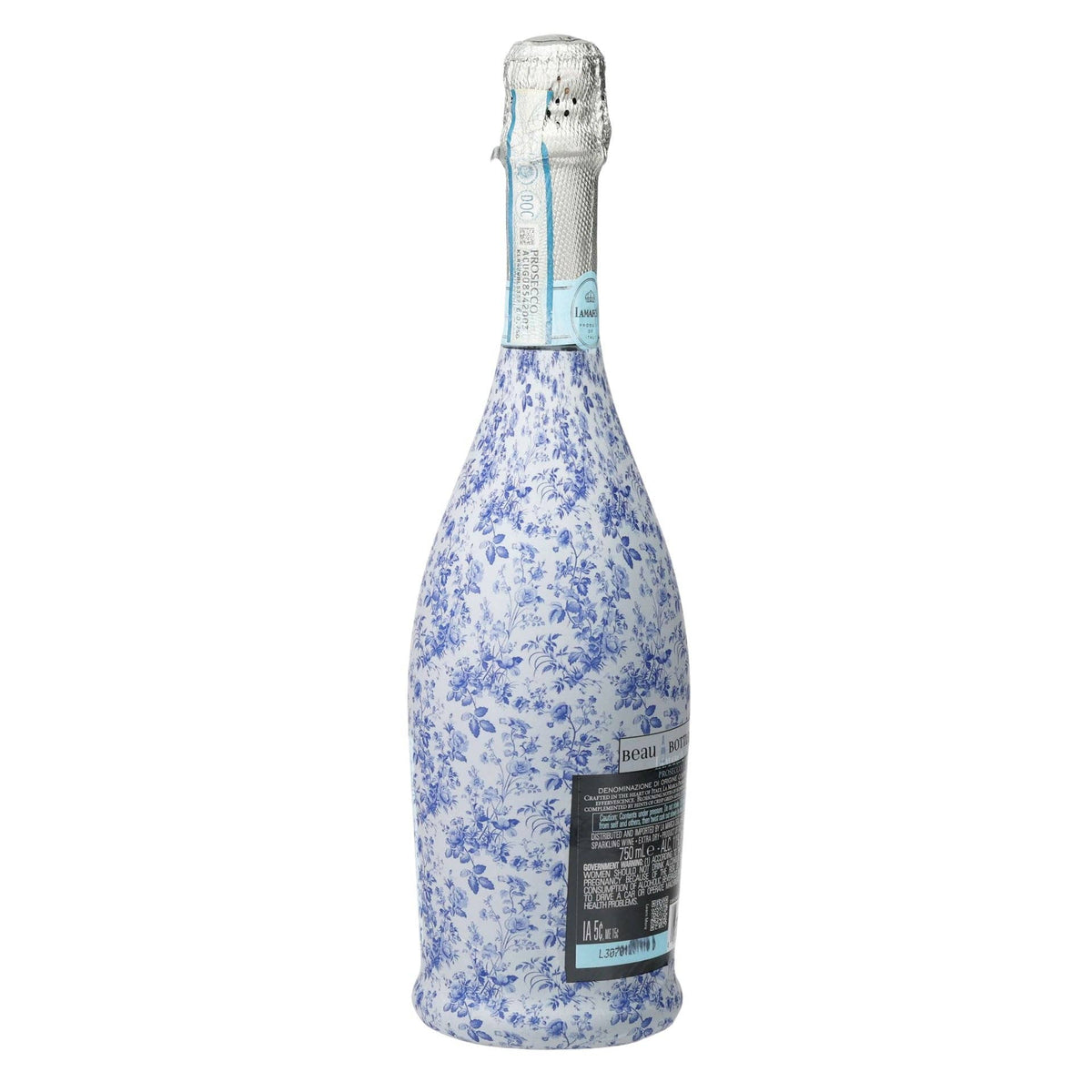 Beau Bottles Grandmillennial Blue Floral - Prosecco Collection