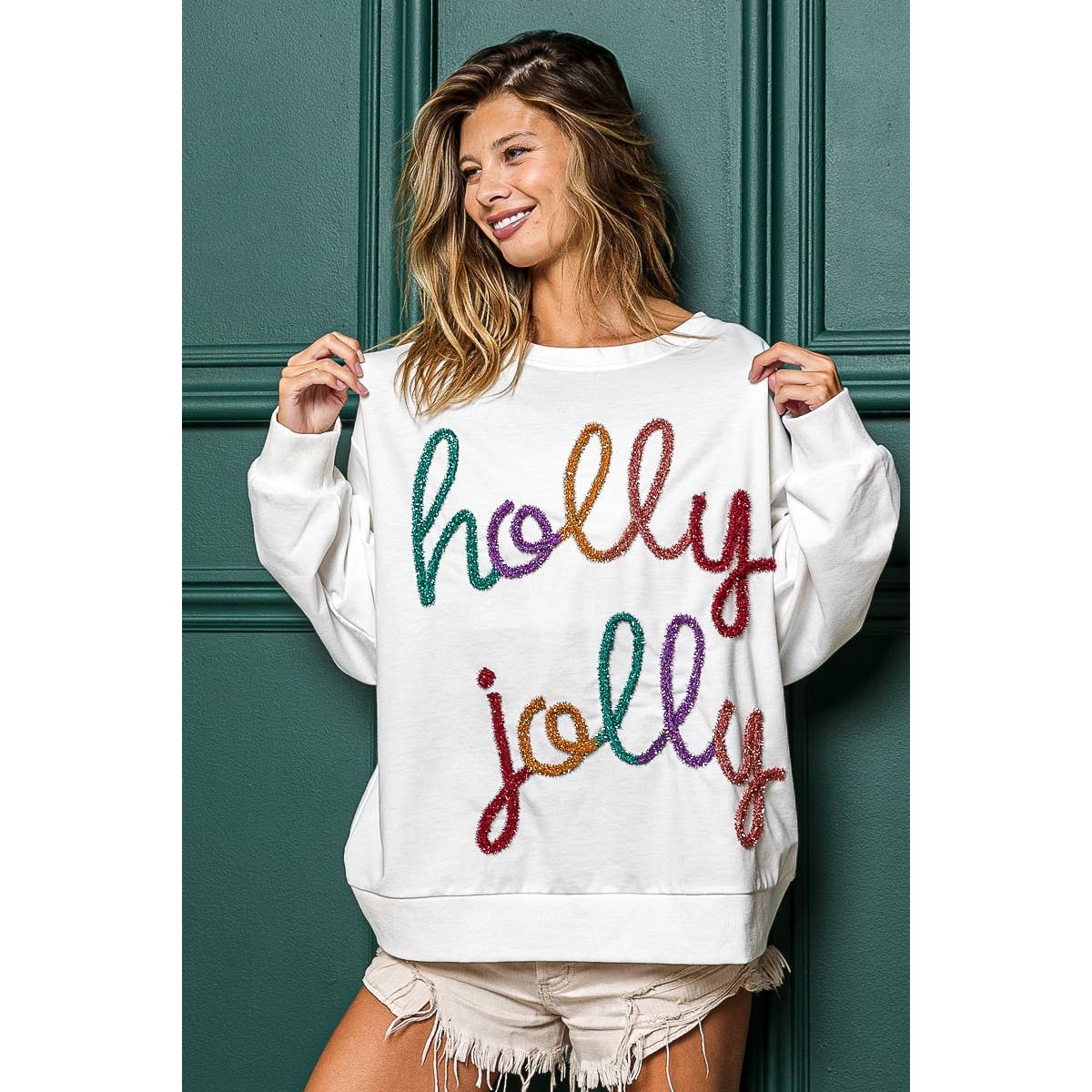 HOLLY JOLLY CHRISTMAS FRENCH TERRY PULLOVER