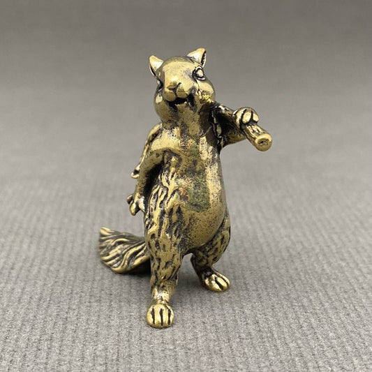 The Squirrel Carrying Acorns Brass Crafts Desktop Ornaments