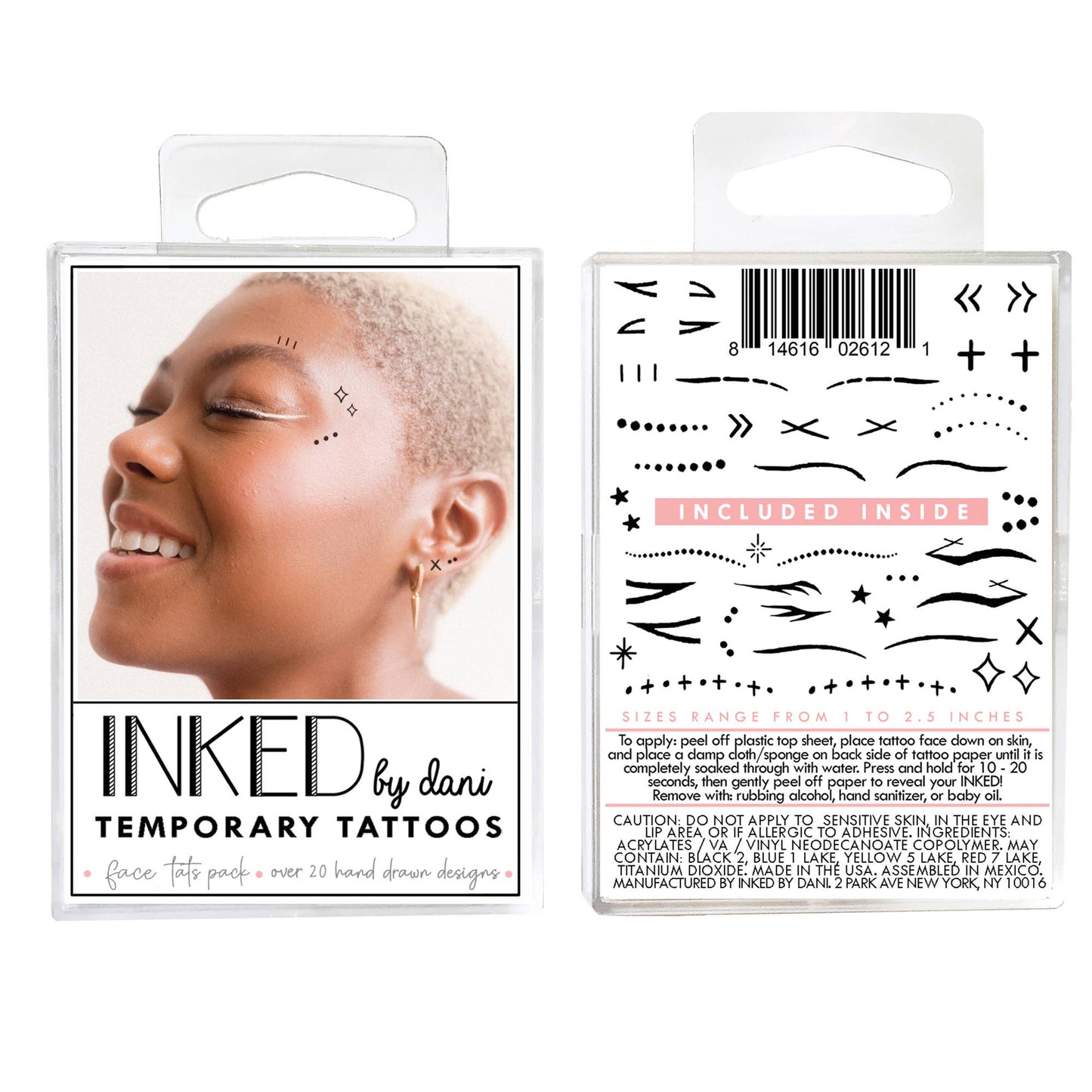 Face Tats Temporary Tattoo Pack INKED by Dani