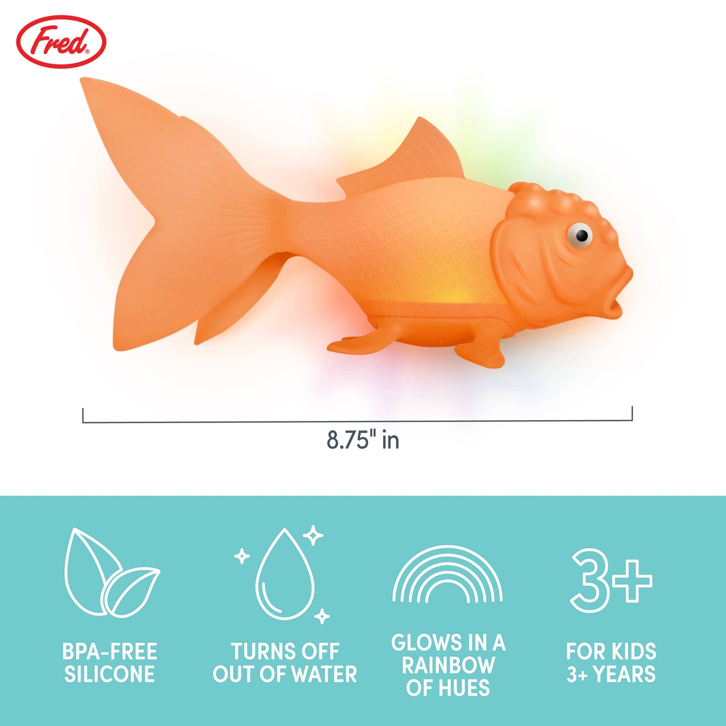 Koi Toy - Light-Up Goldfish - Bath & Pool Toy Fred & Friends