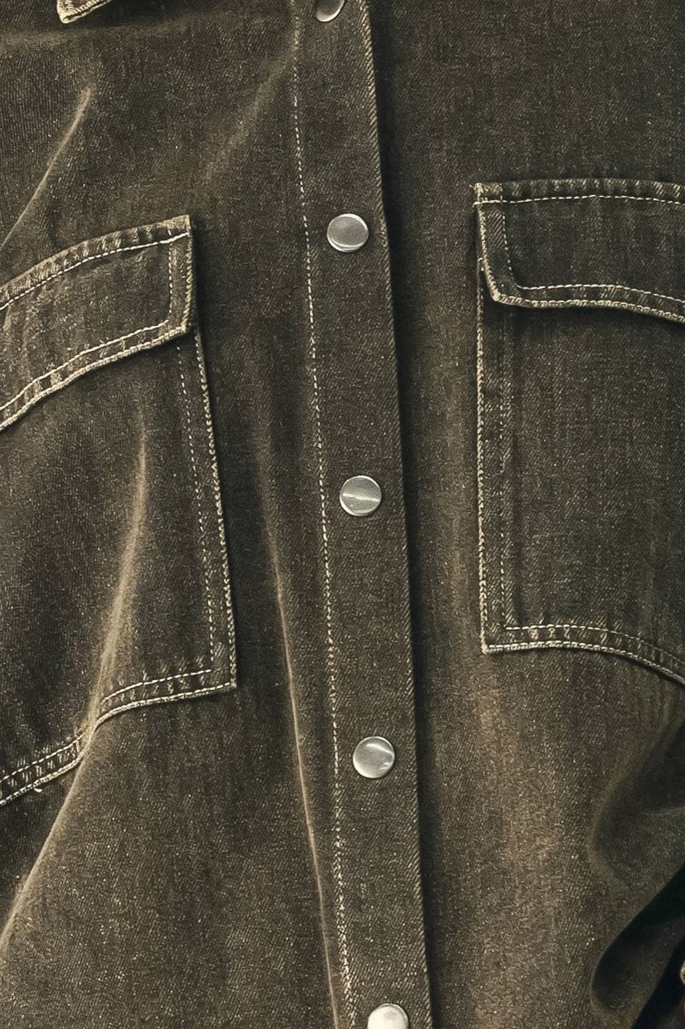 Overdyed top featuring shirt collar