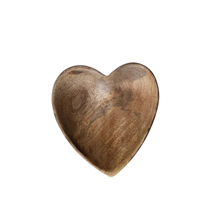 Hand Carved Mango Wood Heart Tray