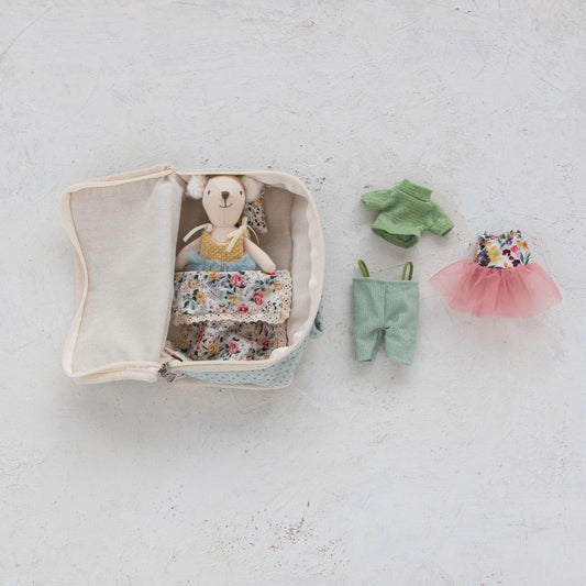 Fabric Suitcase bed with Plush Doll & Outfits