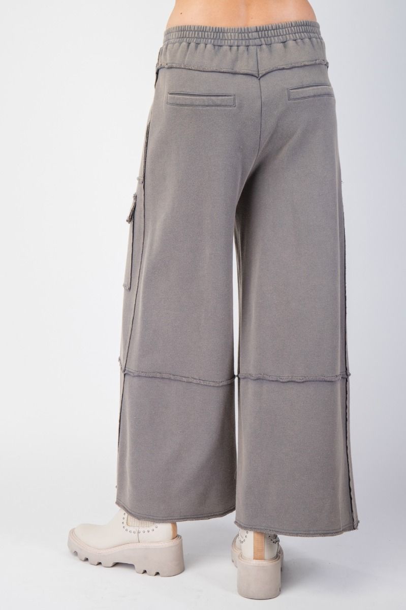 Washed Terry Knit Cargo Pants Easel