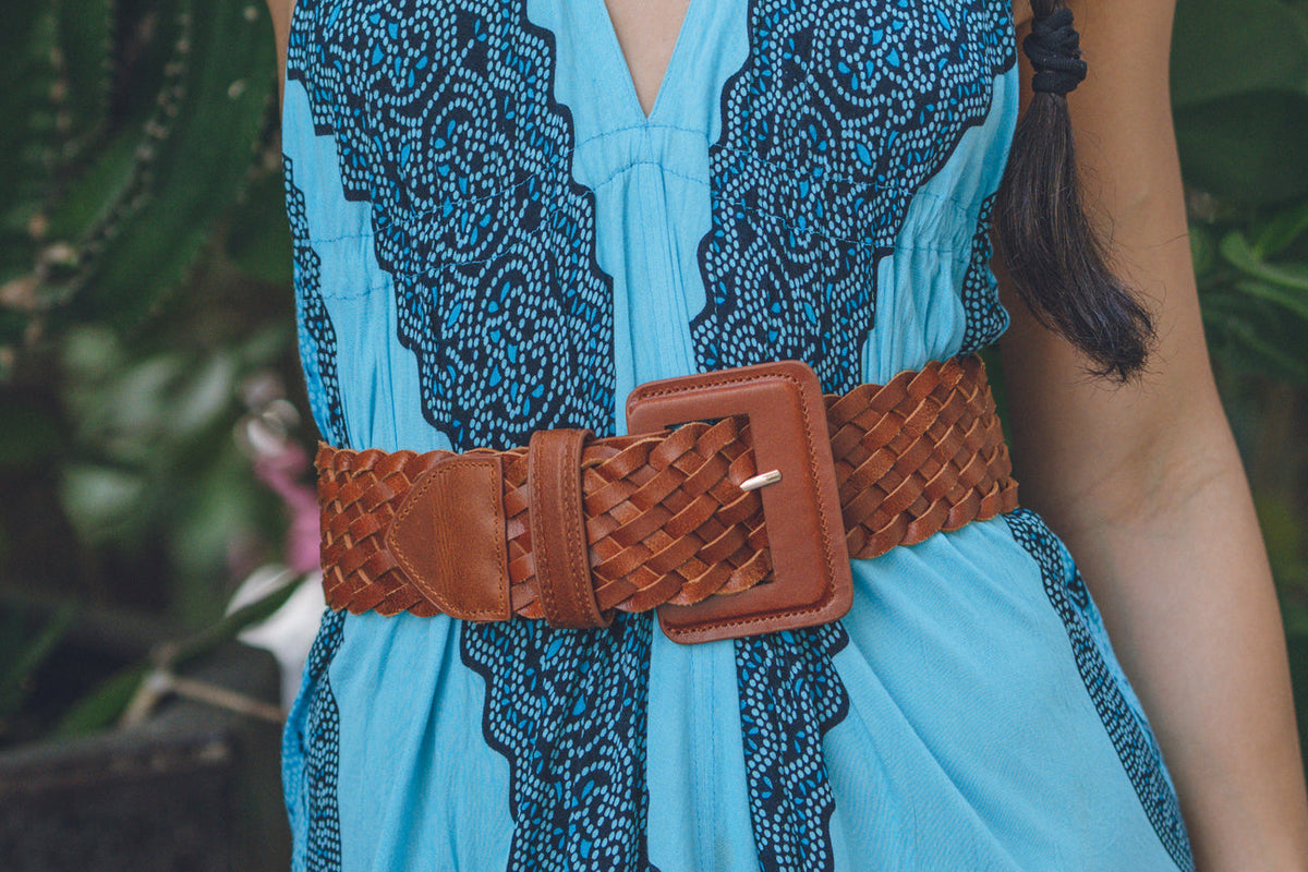 Wide Classic Woven Leather Belt Most Wanted USA