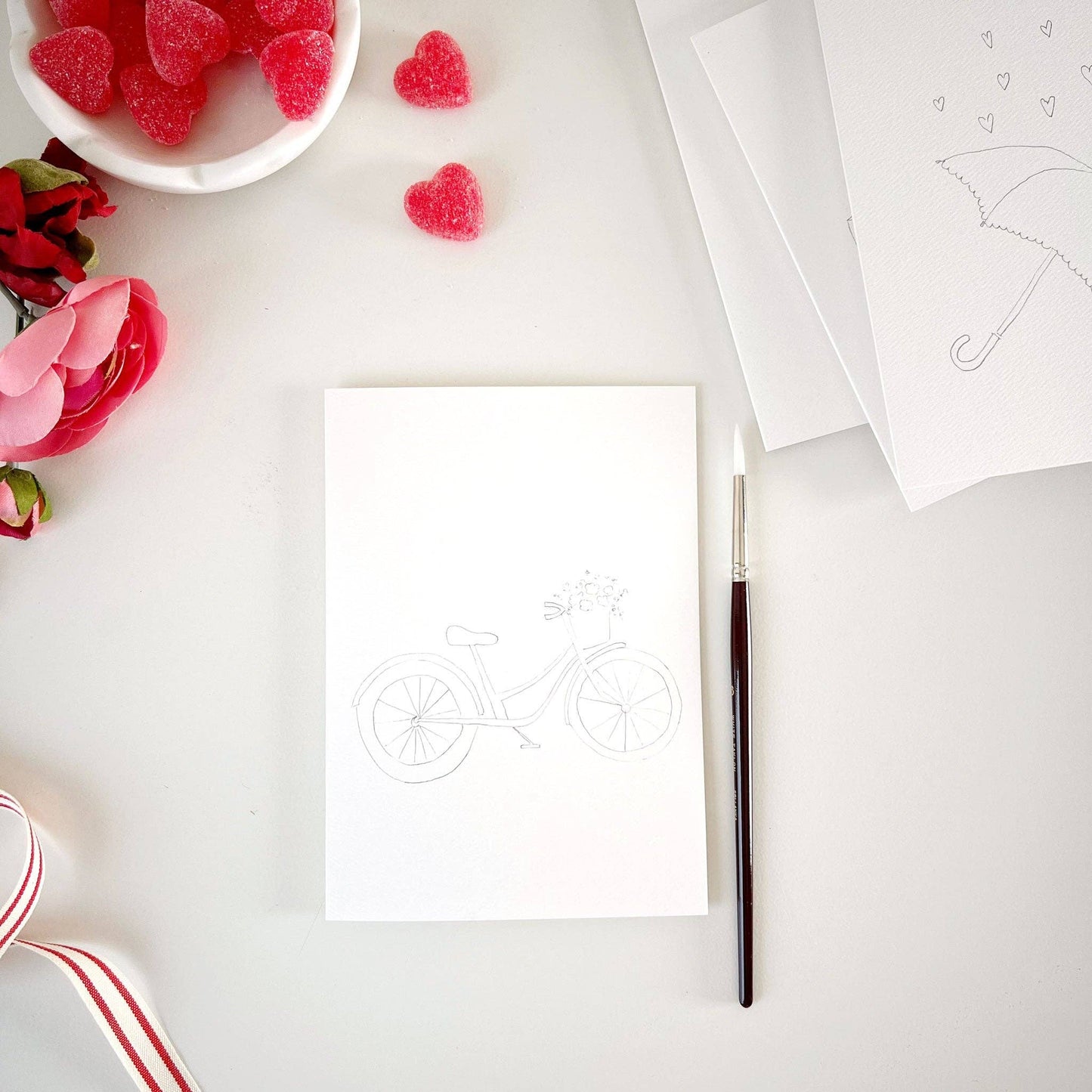 Love sweet love paintable notecard emily lex studio