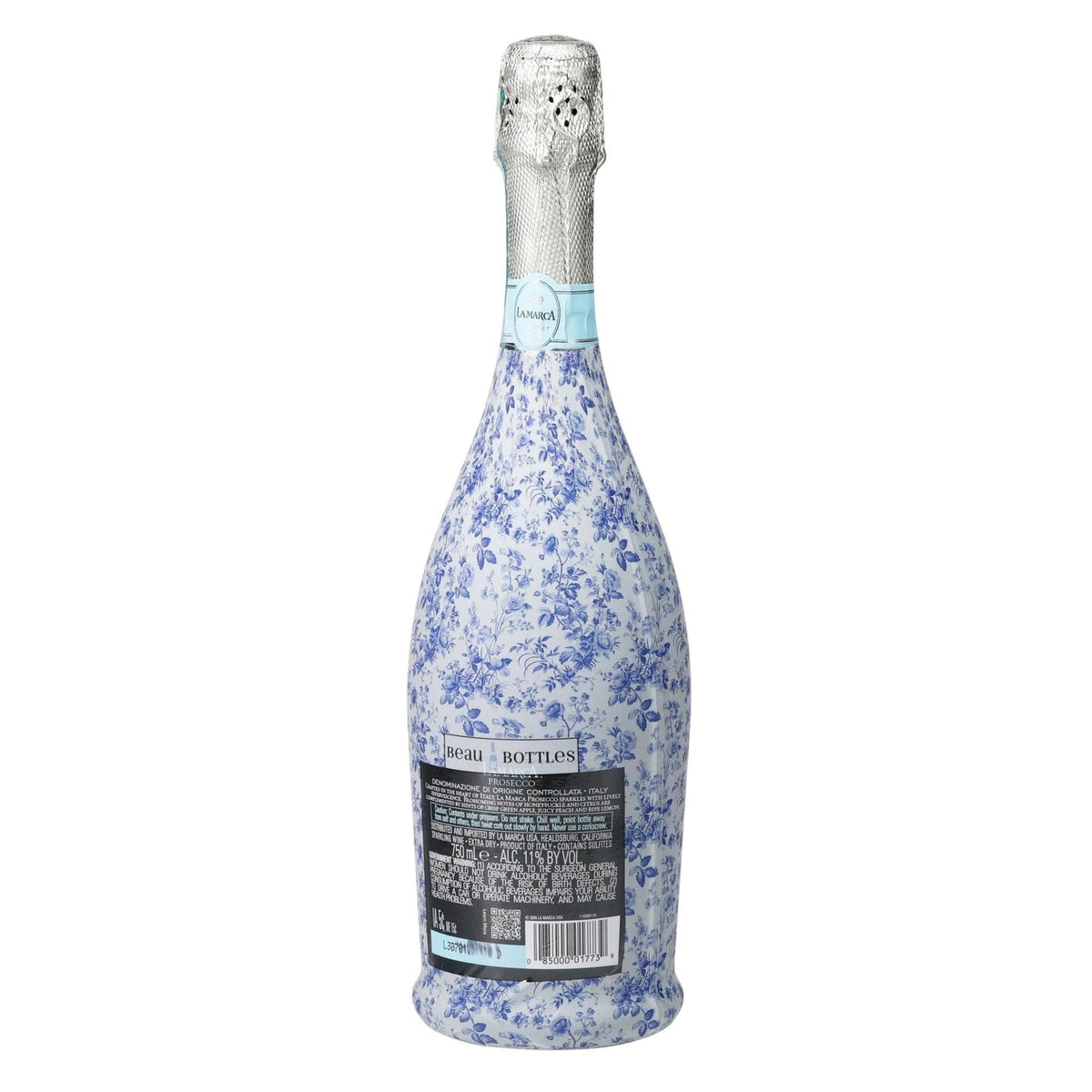 Beau Bottles Grandmillennial Blue Floral - Prosecco Collection