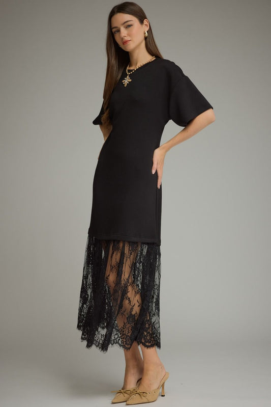 Lace Skirt Midi Dress