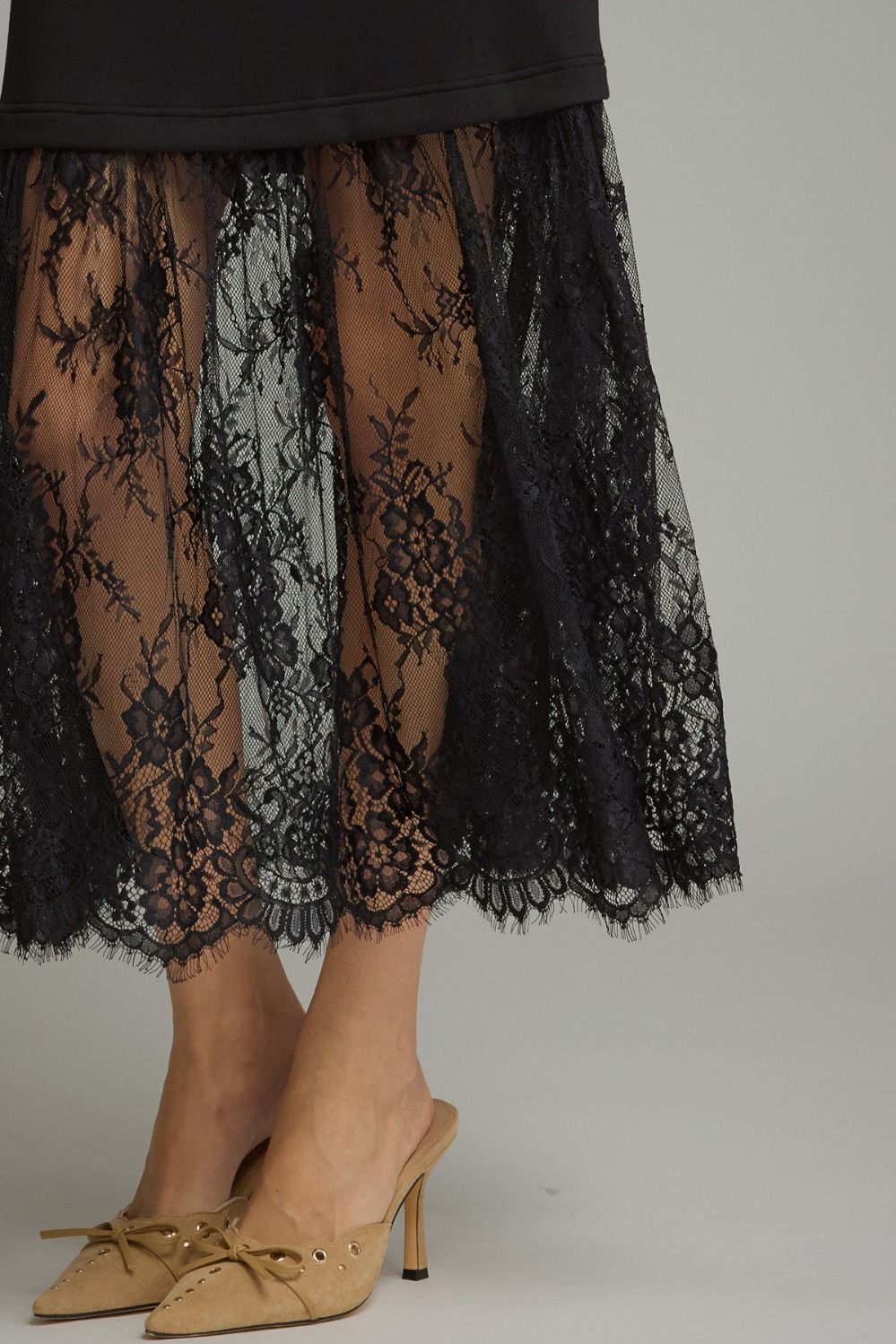 Lace Skirt Midi Dress