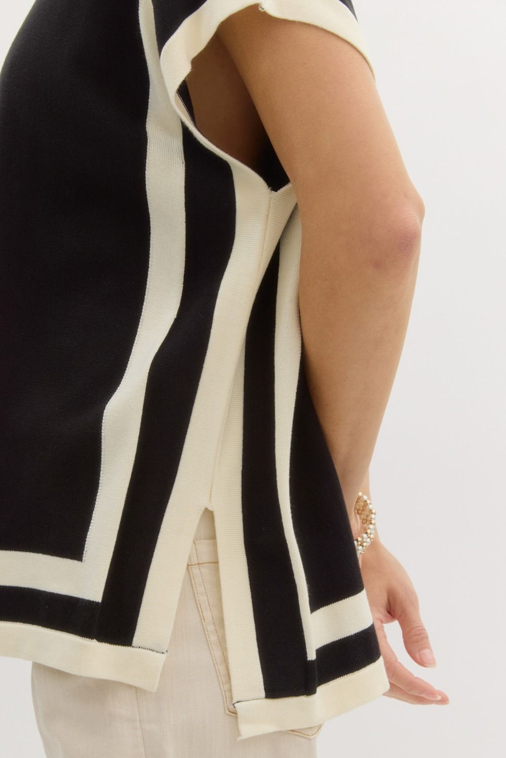 Knit Side Slit Boxy Top