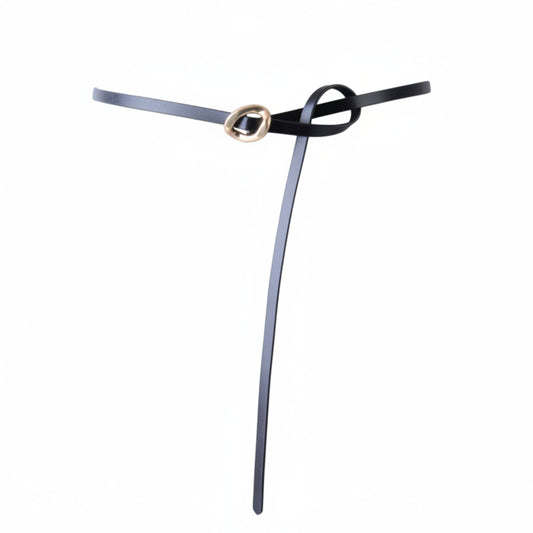 Skinny Belt for Summer Dresses | Tie-On Asymmetrical Buckle