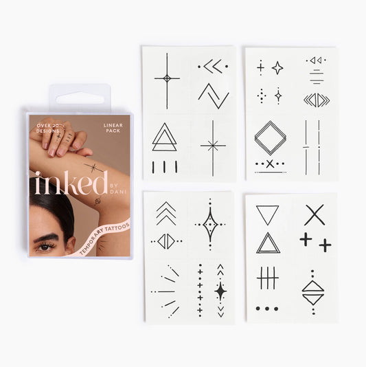 Linear Temporary Tattoo Pack INKED by Dani