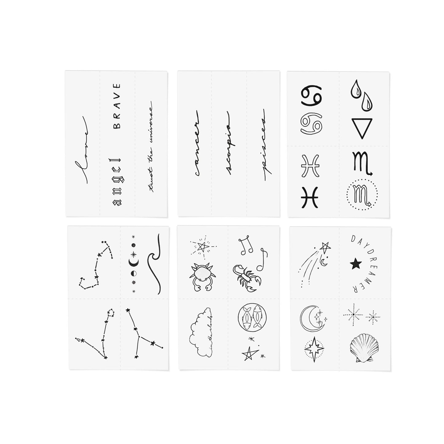 Zodiac Collection: Water Signs Temporary Tattoo Pack INKED by Dani