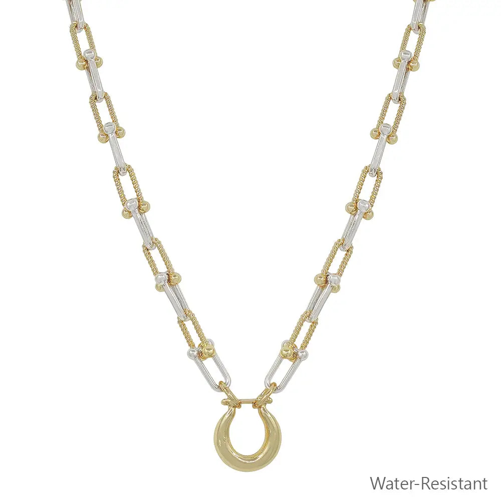 Water Resistant Chunky Chain Necklace with Pendant