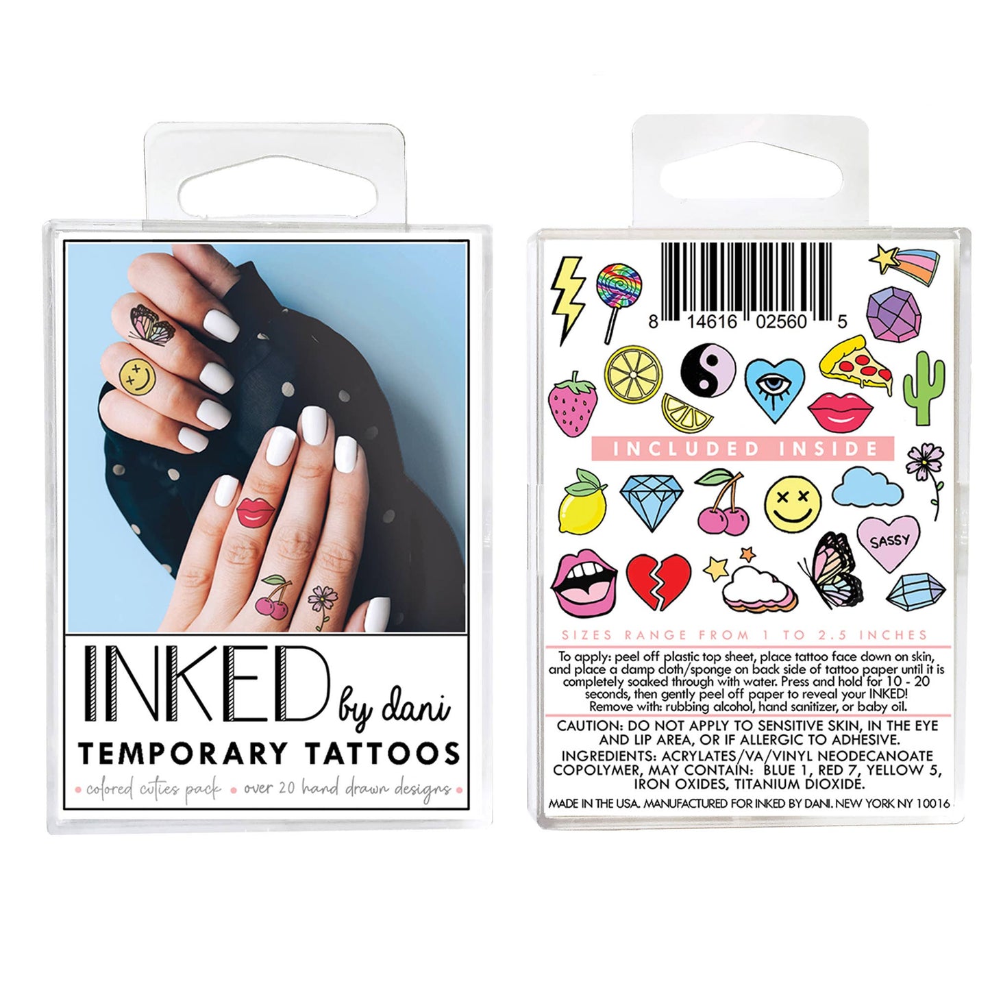 Colored Cuties Temporary Tattoo Pack INKED by Dani