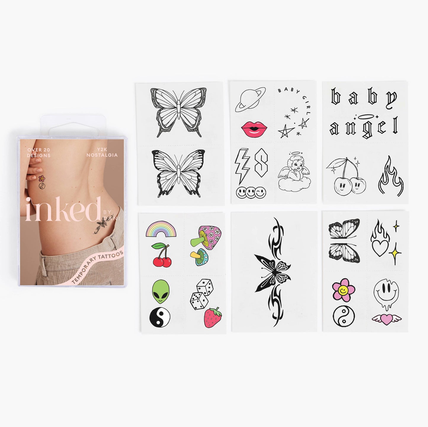 Y2K Nostalgia Temporary Tattoo Pack INKED by Dani