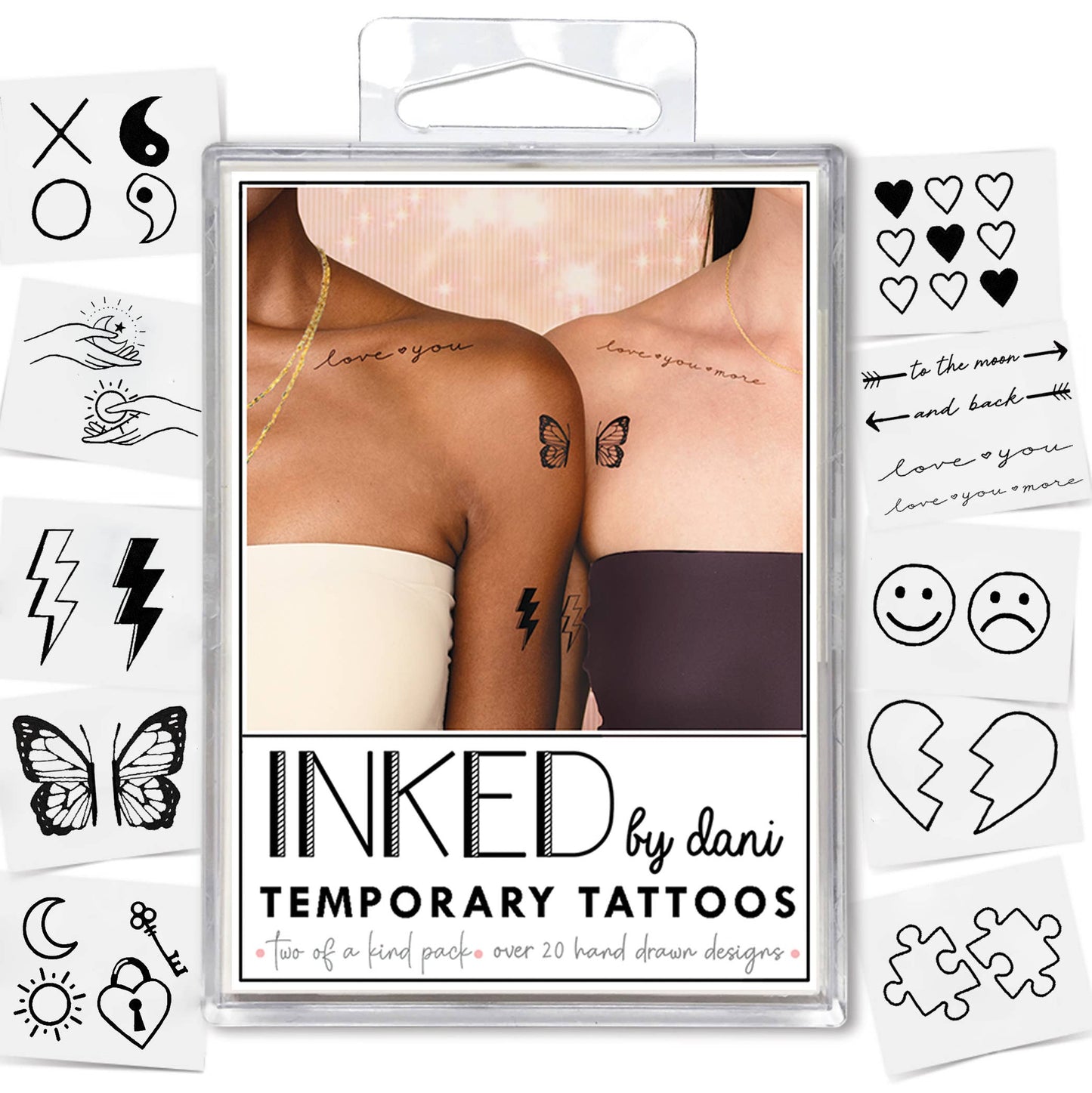 Two of A Kind Temporary Tattoo Pack INKED by Dani