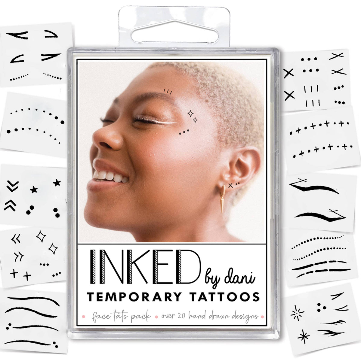 Face Tats Temporary Tattoo Pack INKED by Dani