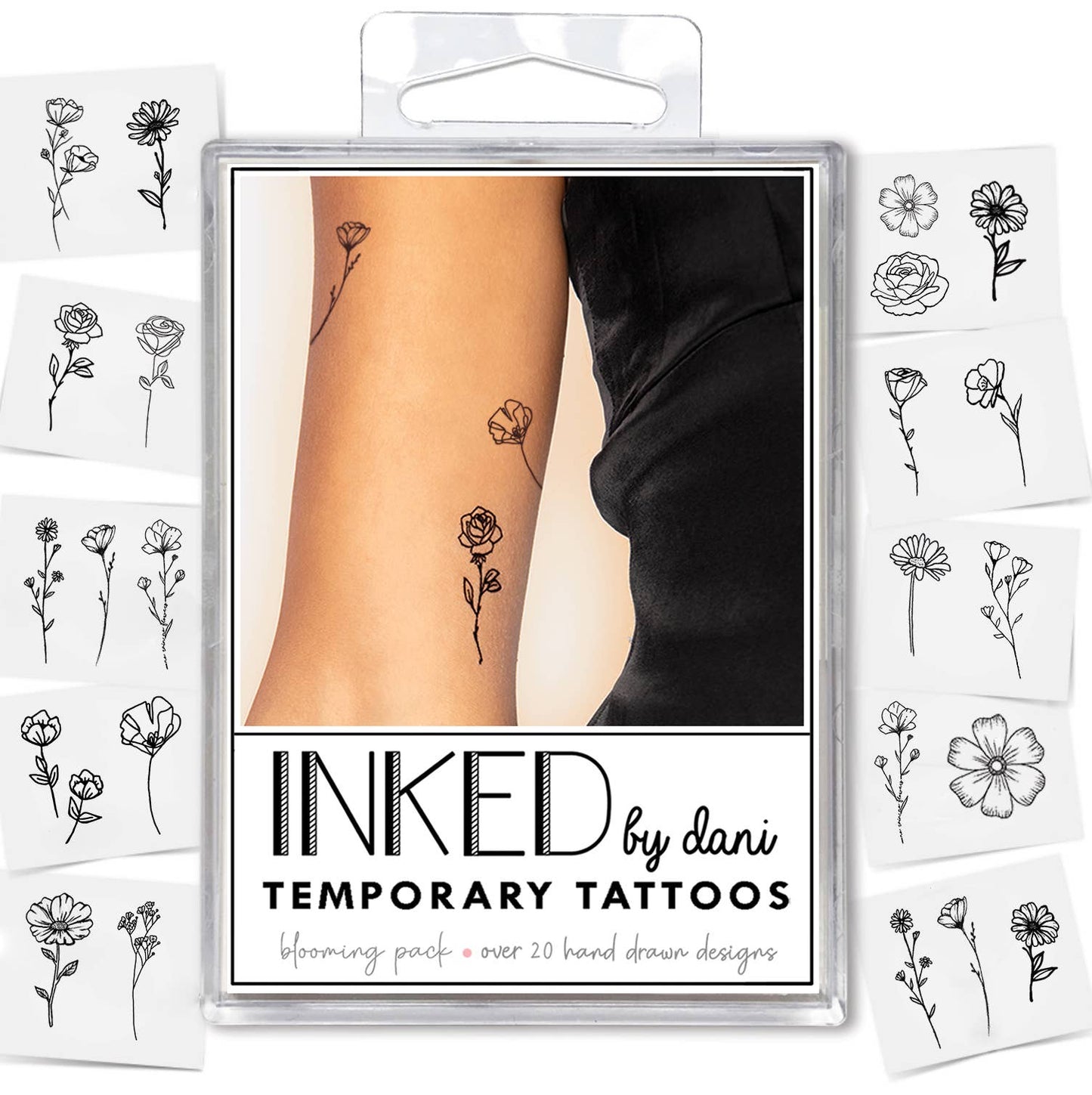 Blooming Temporary Tattoo Pack INKED by Dani