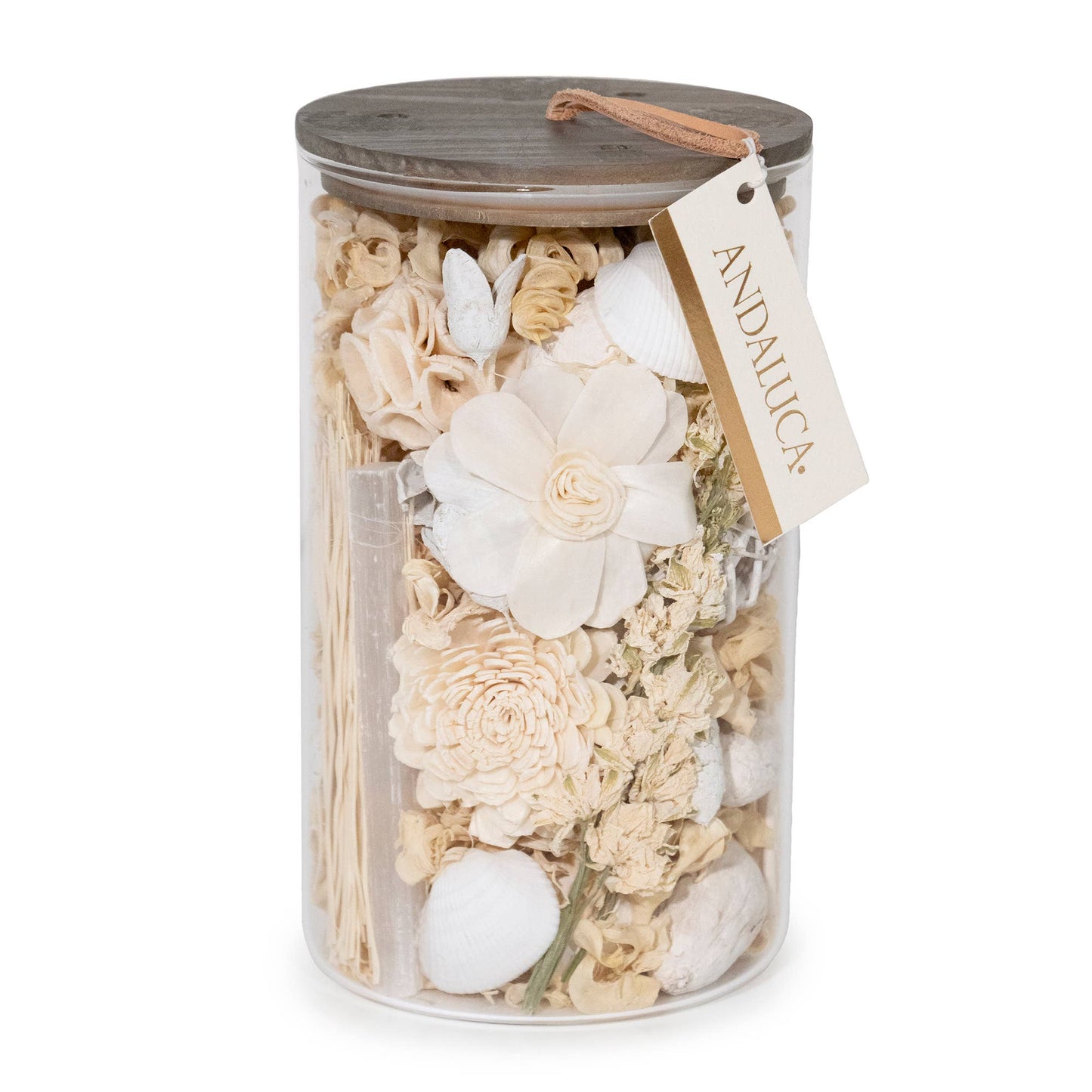White Selenite & Sandalwood Potpourri Jar Andaluca