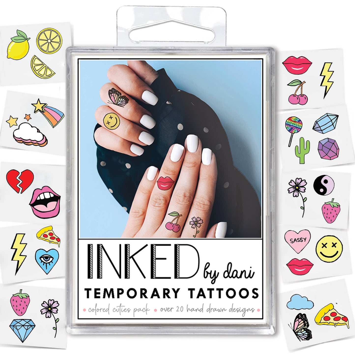Colored Cuties Temporary Tattoo Pack INKED by Dani