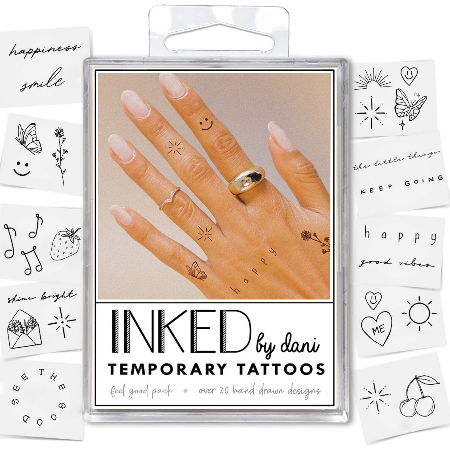 Feel Good Temporary Tattoo Pack INKED by Dani