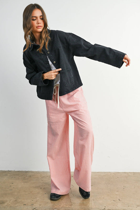 Button-Down Jacket with Shirt Collar and Pockets