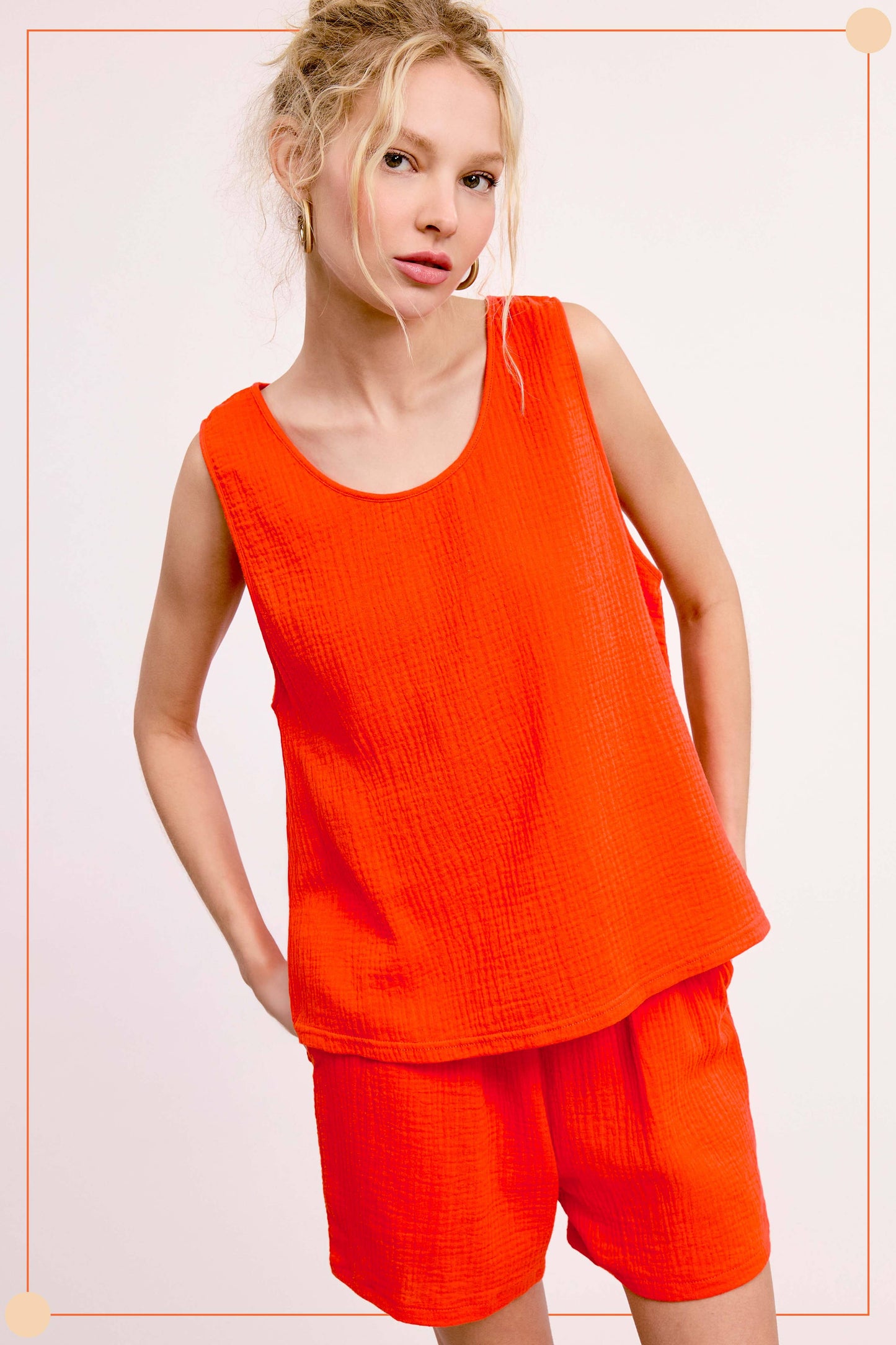Comfy Lightweight Relaxed Fit Gauze Casual Set