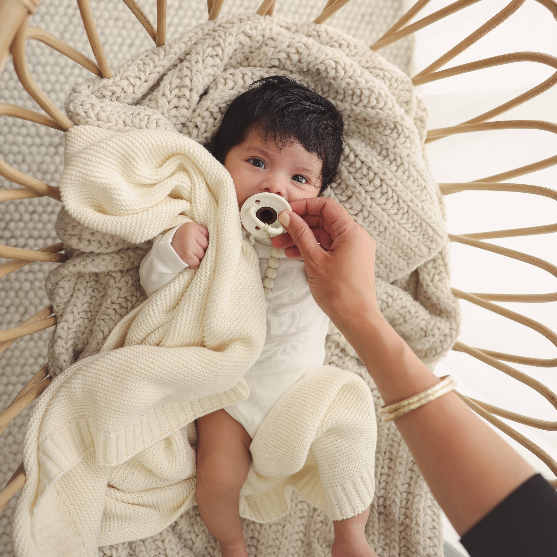 100% Organic Luxury Cotton Swaddle Receiving Baby Blanket Bleu La La