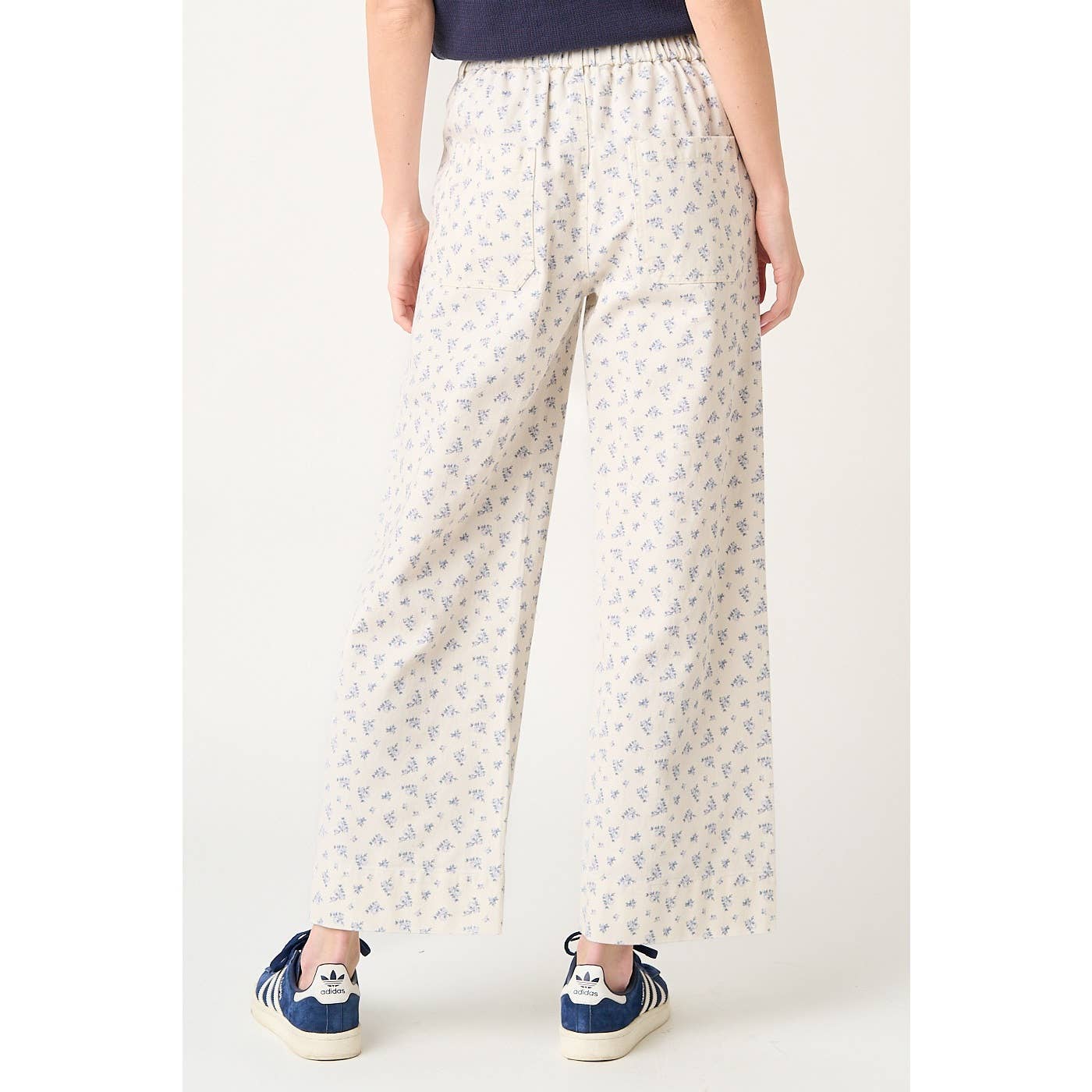 DITSY FLORAL PRINT 2 POCKET DETAIL WIDE LEG PANTS