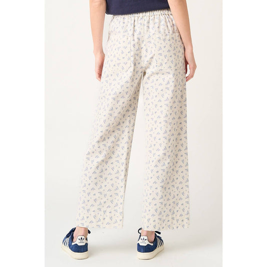 DITSY FLORAL PRINT 2 POCKET DETAIL WIDE LEG PANTS